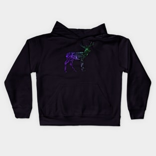 Space Silhouette Deer Kids Hoodie